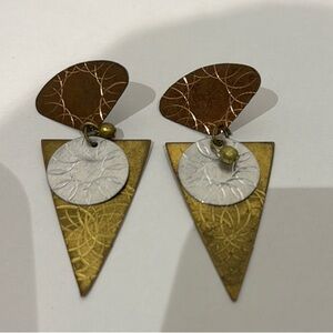 Geometric Gold and Silver Earrings